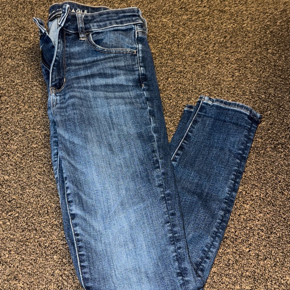 American Eagle Outfitters Women's Dark Blue Skinny Jeans
